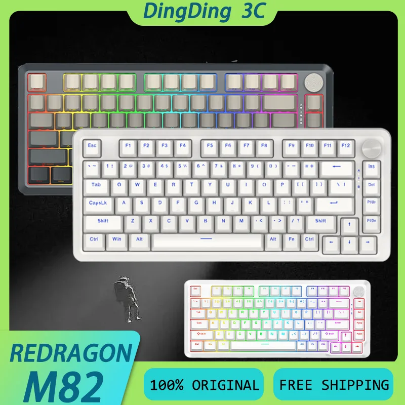 REDRAGON M82 Pro Wired Magnetic Switch Keyboard 8K Return Rate RT Web Driver Hot Swap Gasket RGB Custom E-sports Gaming Keyboard