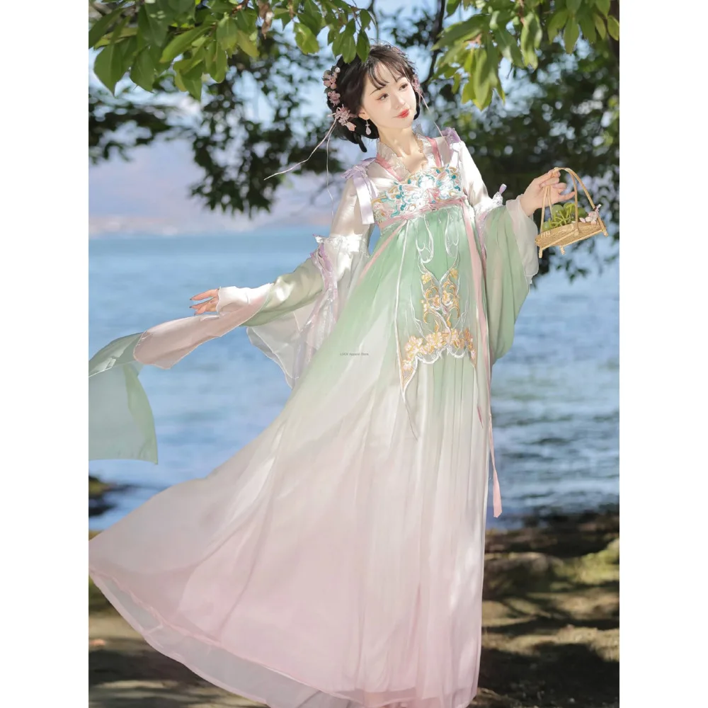 

Woman Fairy Dress Chest Length Ru Skirt With Daily Han Element Embroidery Dress Tang Made Best Friend Hanfu for Women\