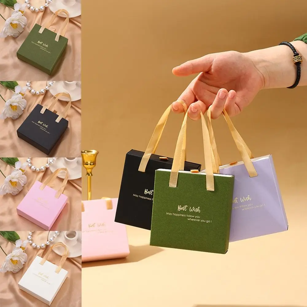 

Бумажная шкатулка для ювелирных изделий с ручкой, коробка с выдвижными ящиками, индивидуальная детская упаковка для хранения, картонная коробка для ожерелья