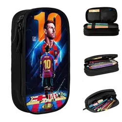 Étuis à crayons Football Messi pour les amateurs de football, sac porte-stylo Messied, grande capacité, étudiants, cadeaux scolaires, poudres à crayons