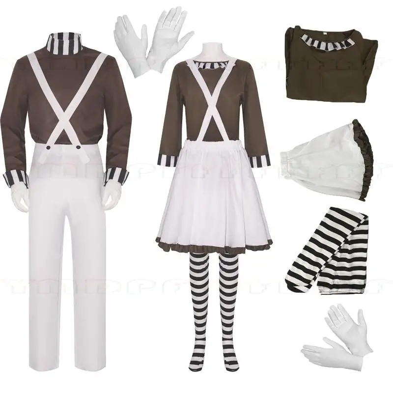

Halloween performance costume Charlie cosplay set clown top suspender skirt gloves socks sweet chocolate hot