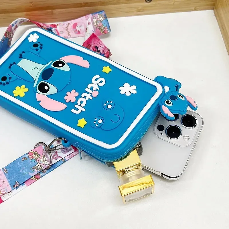 シリコンステッチ携帯電話バッグクロスボディスモール女性男性ミニソショルダーバッグガールボーイスクエアフォンポーチバッグアニメギフト