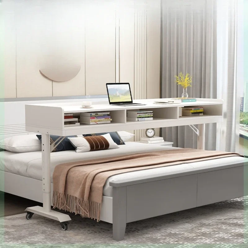 

Bed Study table Lift cross bed Computer desk with removable drawers Long writing desk Bedroom end of bed against the wall