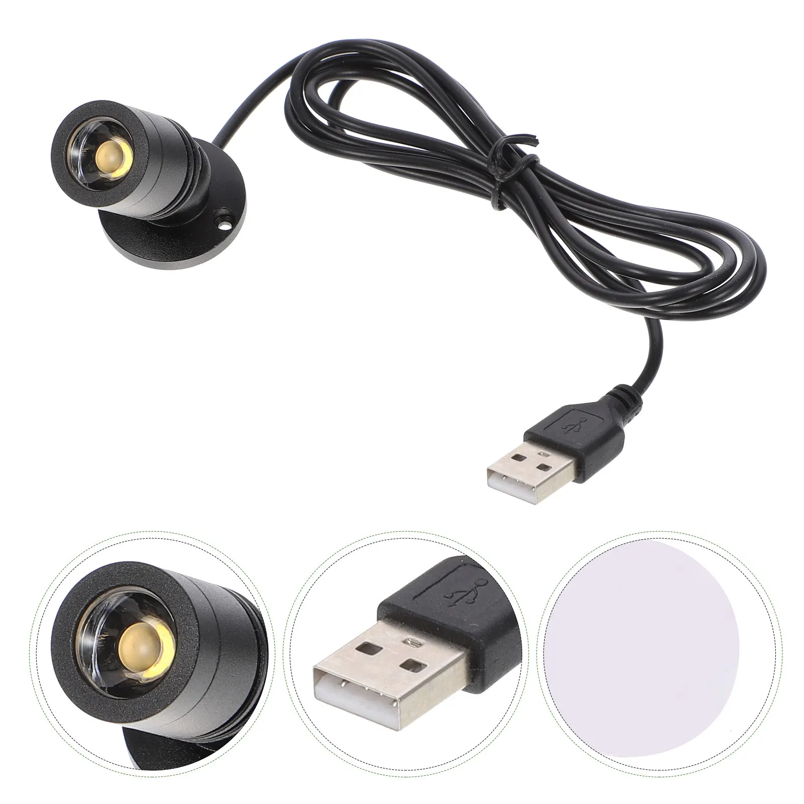 Aluminum Alloy USB LED Spotlight for Jewelry Display Small Indoor Light Cabinet Lighting 1W 5V Powered