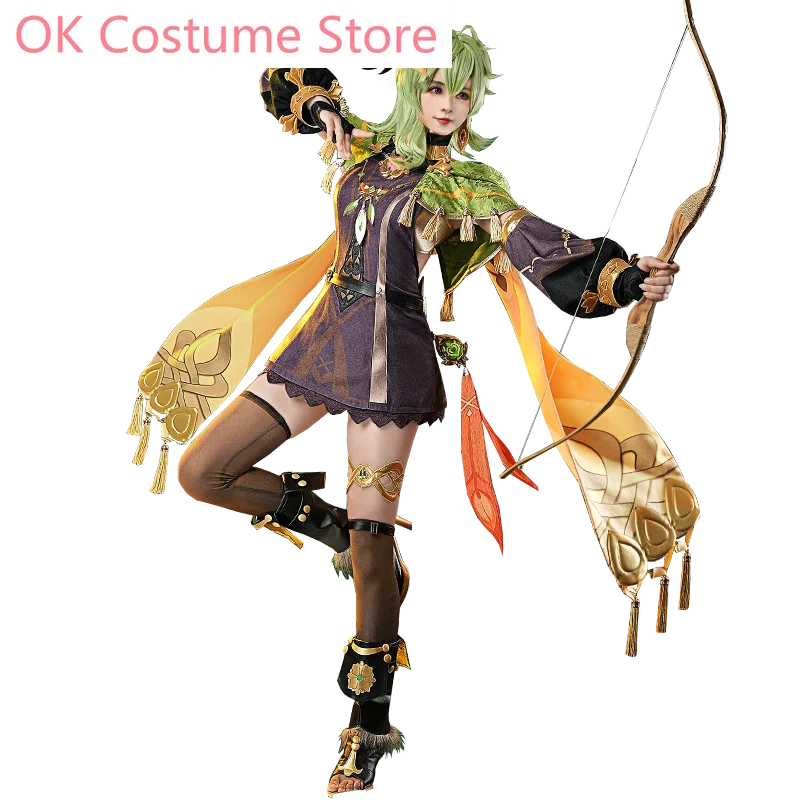 Anime! Genshin Impact Collei Game Suit Sweet Lovely Dress Uniform Cosplay Costume Halloween Party Role Play Outfit Women