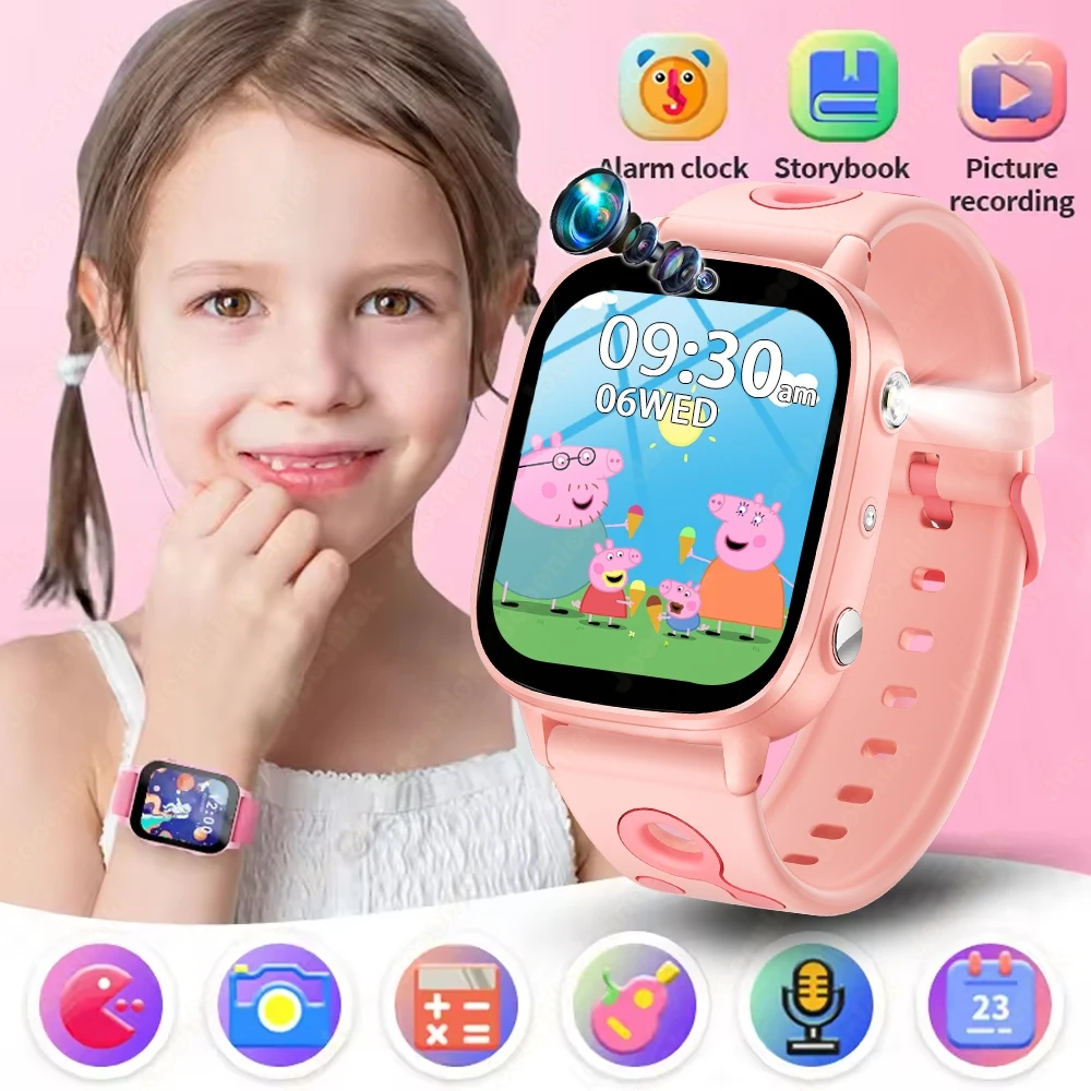 Children's Smart Watch Girls Camera Recording Video Learning Words Flashlight Kids Watch 2025 New Boys Smart Kids Watch Android