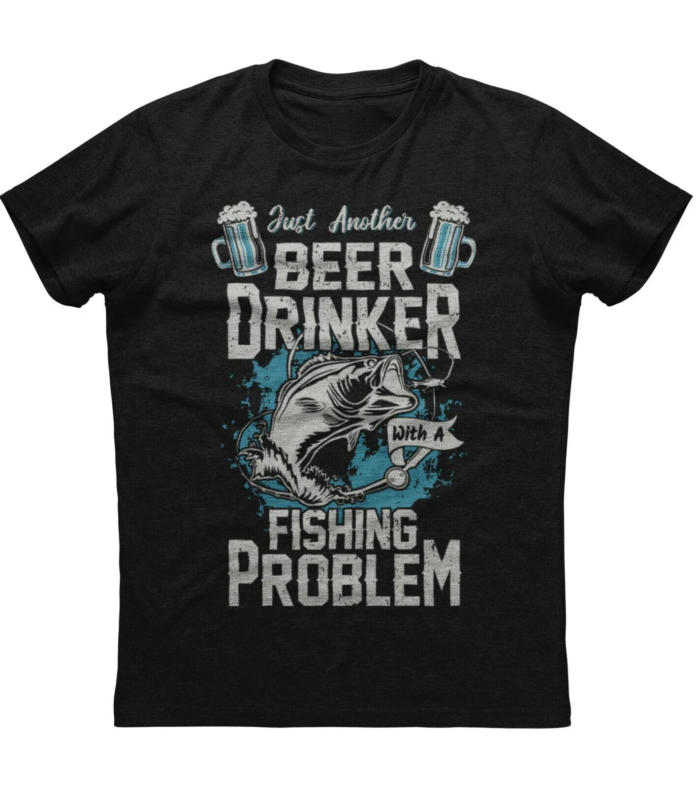 

Beer Drinker Fishing Problem Angler Gift T-Shirt 100% Cotton O-Neck Summer Short Sleeve Casual Mens T-shirt Size S-3XL