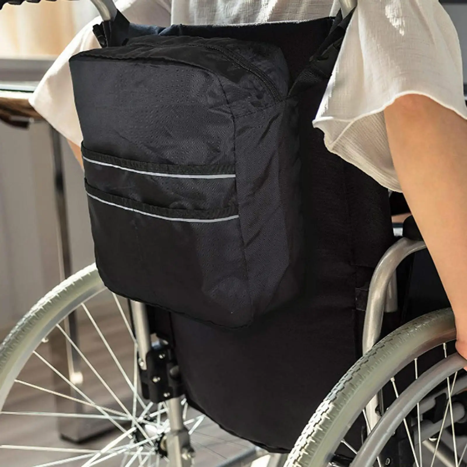 Chair Back Storage Bag Portable Electric Wheelchair Scooter Hanging Bag Large Tote Accessory for Seniors Adults Kids