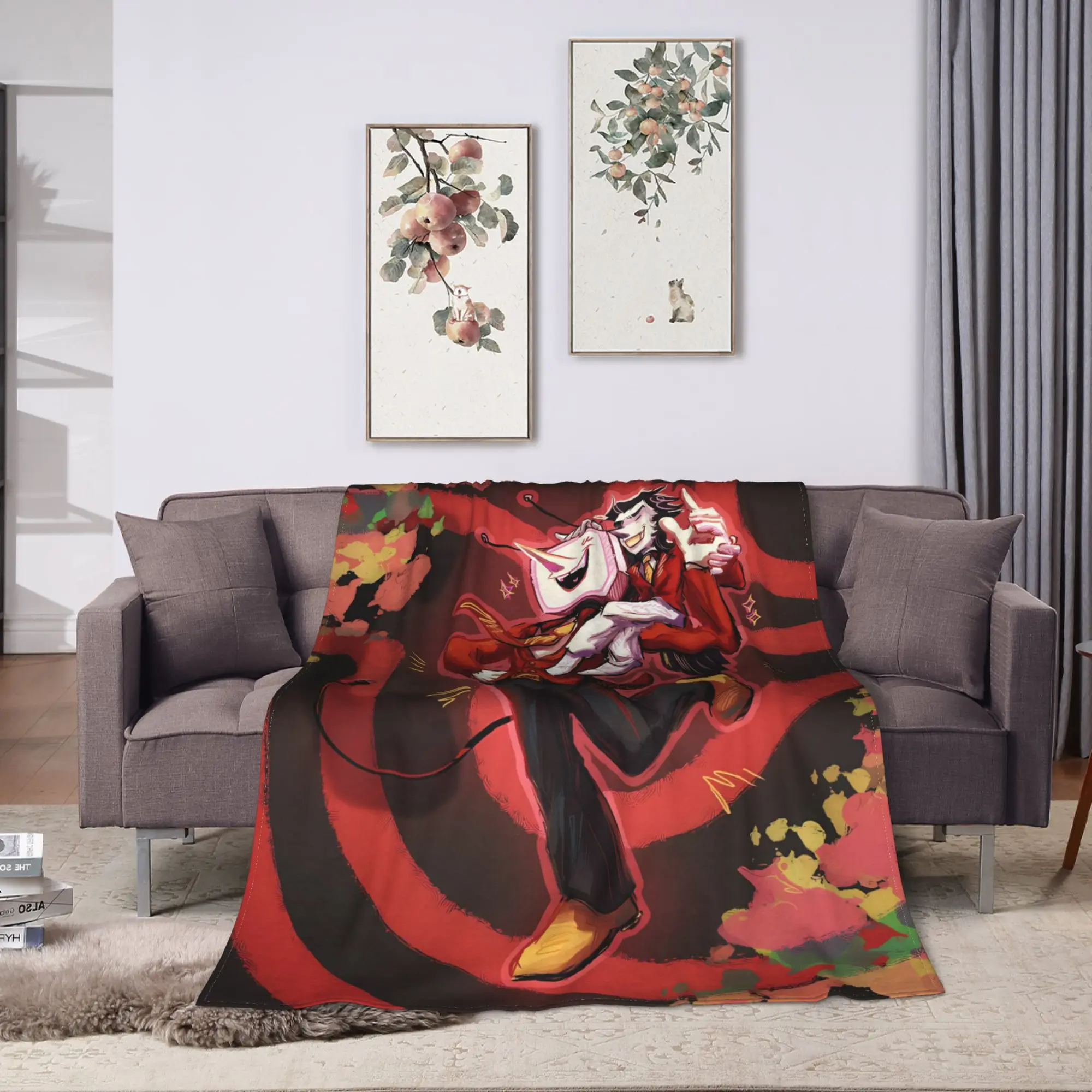 Soft Blanket Picnic spamton and tenna child of divorce Deltarune Game Throw Blanket  Flannel Bedspread For Bedroom Bed Cover