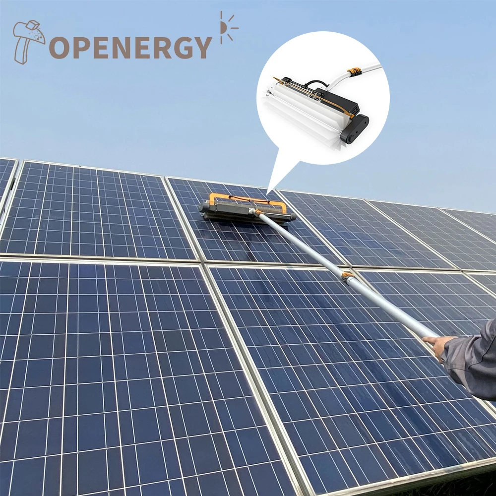 Telescopic Roller Brush 3.5m/5.5m/7.5m 64cm Cleaning Width 150W Motor Solar Panel Cleaning Machine Washing Dry Topenergy TEC-B04