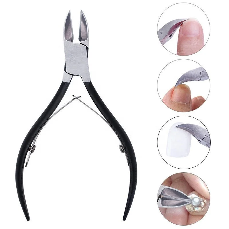 Nail Art Black Stainless Steel Nipper Clipper Cuticle Dead Skin Remove Edge Cutter Scissors Nail Clippers Manicure Tool