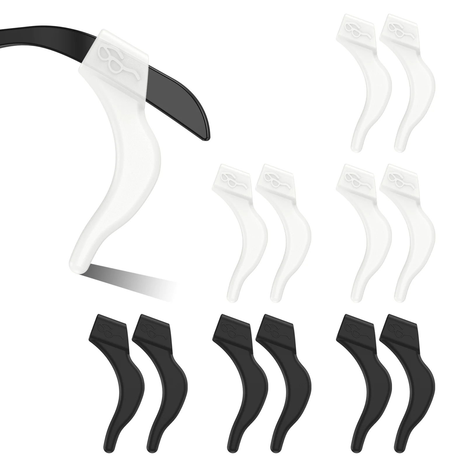 6 Pairs Eyeglasses Retainers Premium Silicone Anti-Slip Eyeglass Holder Comfort Ear Grip Hooks Protectors For Spectacle Eyewear