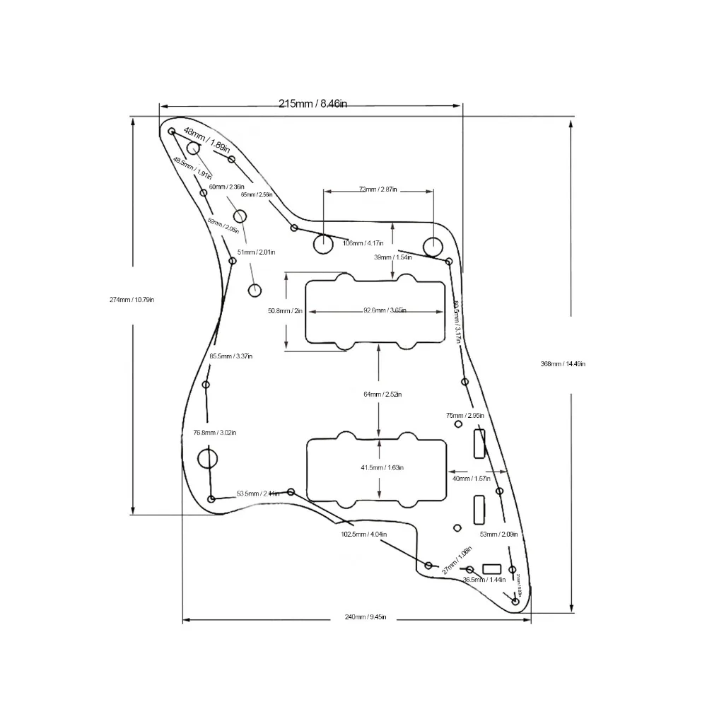 13 Mounting Holes​ Guitar Pickguard​ Gold/Silver/Black ​Aluminum Alloy ​Aluminum Alloy Guard​ view 6