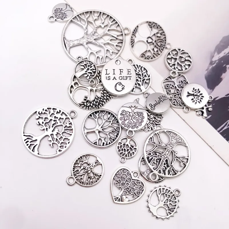 22 Pcs Tibetan Silver Dangle Pendants Charms Hanging Ornament Vintage Pendants for Necklace Bracelet Earring Jewelry Making