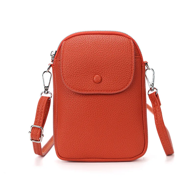 

Cross-Border Hot Selling 2025 New Women's Bag Mobile Phone Bag Pure Color Pebbled Bag Cover Style Versatile Commuter Shoulder Crossbody Bag