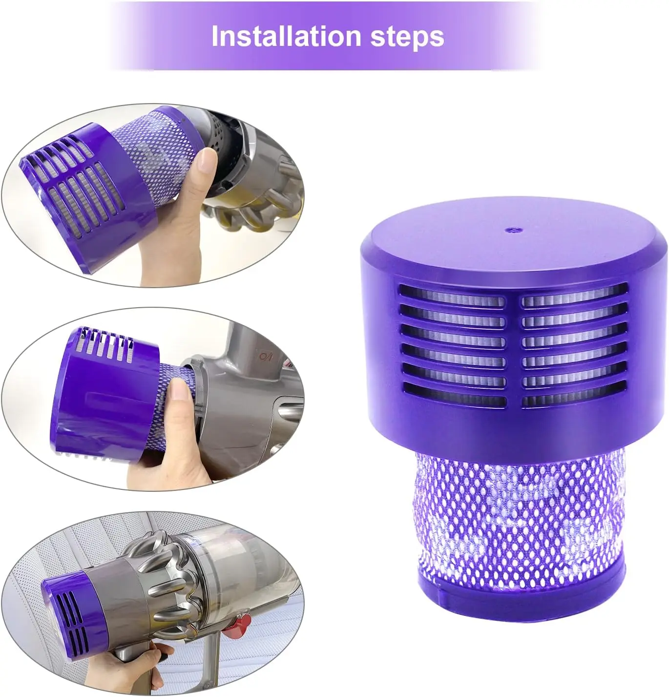 Washable Big Filter Unit For Dyson V10 Sv12 Cyclone Animal Absolute Total Clean Cordless Vacuum Cleaner Replace Filter Household