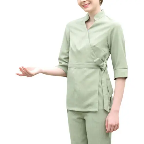 Babyoung 2024 New SPA 2-Piece Set Beige Uniform Women's Beauty Clothing