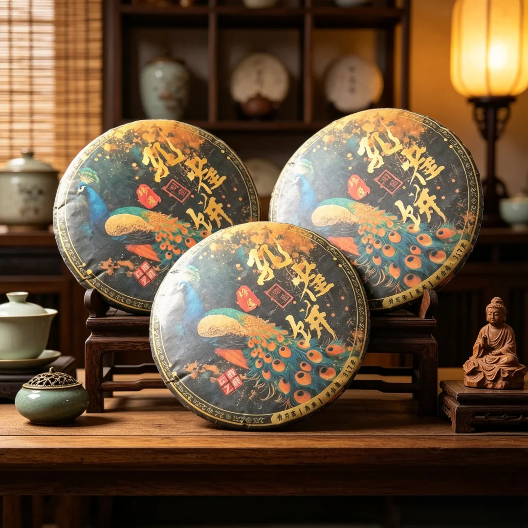 100g/357g Chinese Yunnan Sheng Puer Cake Model For Diy Shelf Decoration With Cover Pattern No Packaging Model