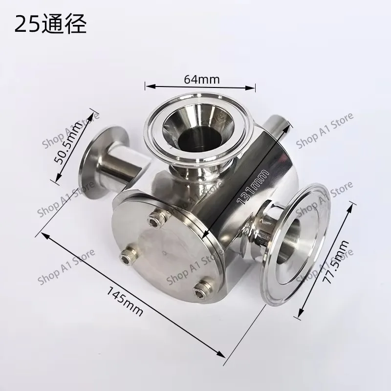 NEW Pneumatic Filling Machine Accessories 304 And 316 Paste Liquid Dual-Purpose Sauce Granule Three-Way Rotary Valve