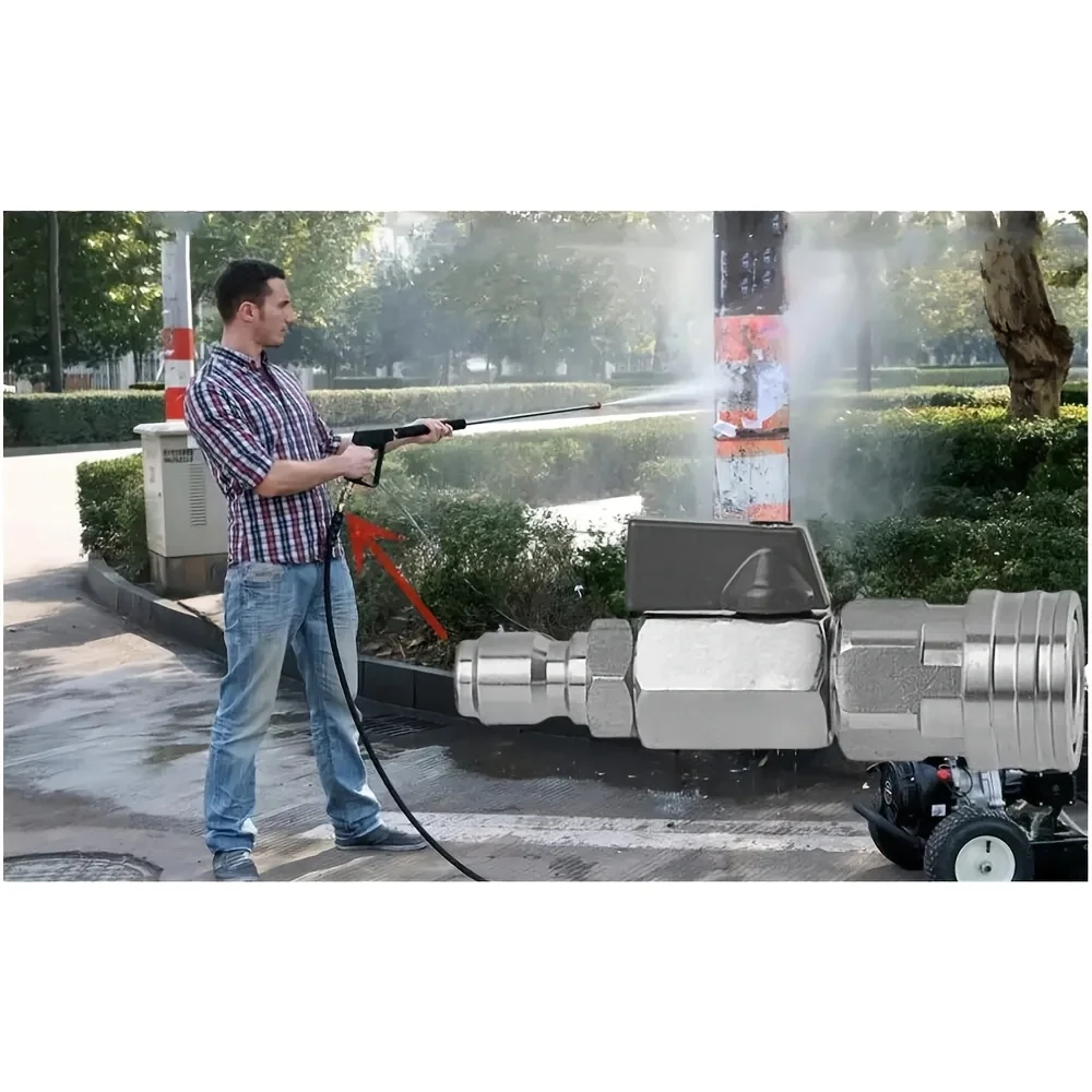 Hochdruck-Autowaschkugelhahn mit 1/4 Zoll Schnellanschluss – Ein/Aus-Schalter, 4500 PSI – Detail 1
