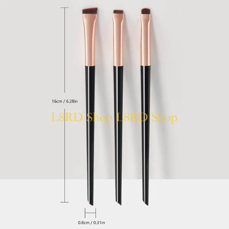 L8RD Beauty Essential 3pcs Travel Friendly Small Makeup Brush Set for Daily Use