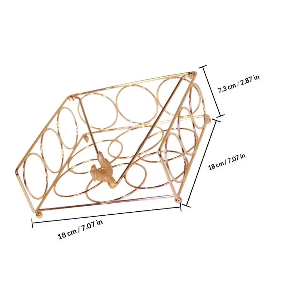 Metal Napkin Holder Stand for Dining Table Kitchen Bar Restaurant Hotel Office Vintage Style Iron Napkin Organizer Stable Flat view 2