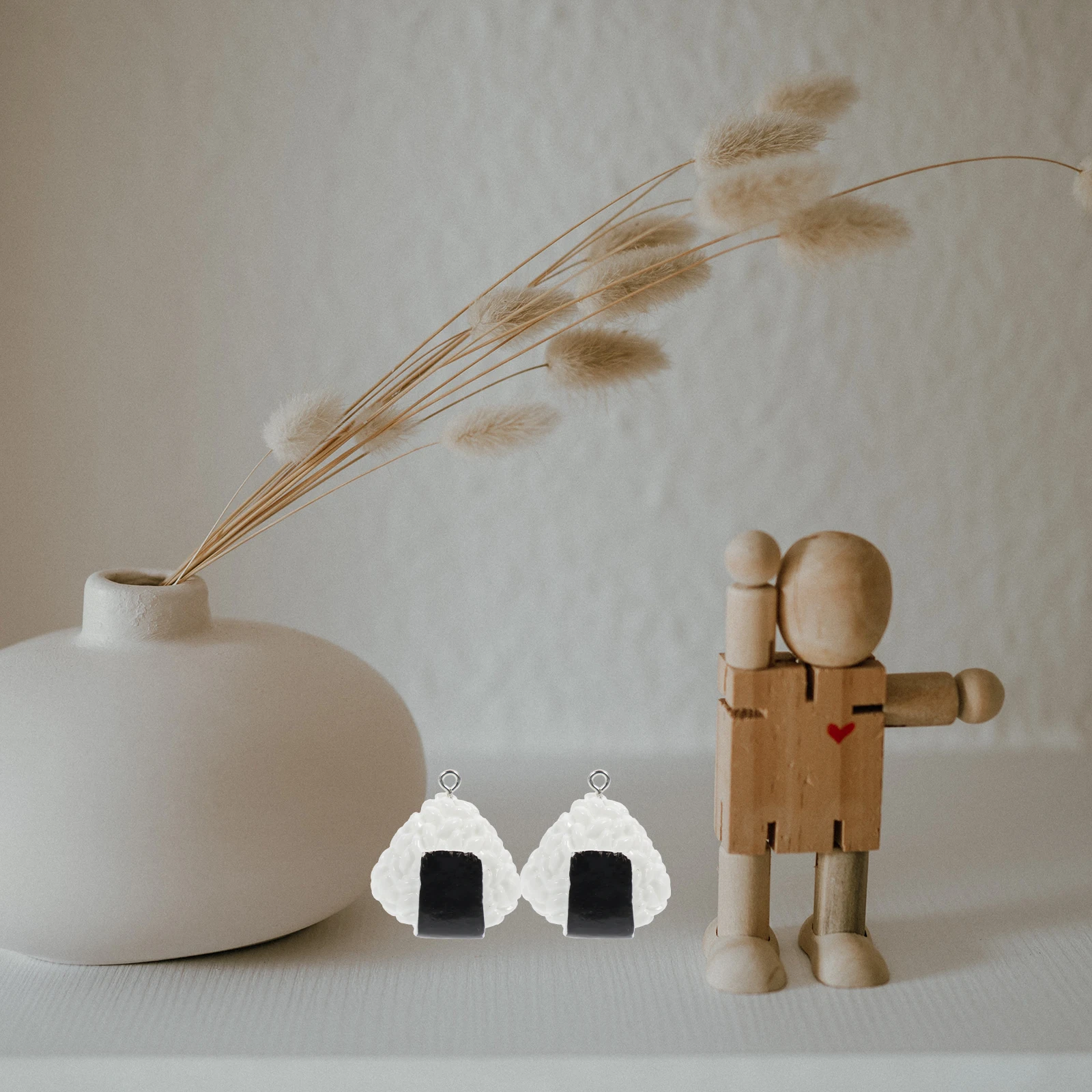 

10Pcs Resin Food Pendant Charms Rice Ball Imitation Food DIY Crafts Jewelry Key Chain Bag Hanging Ornaments Jewelry Charms