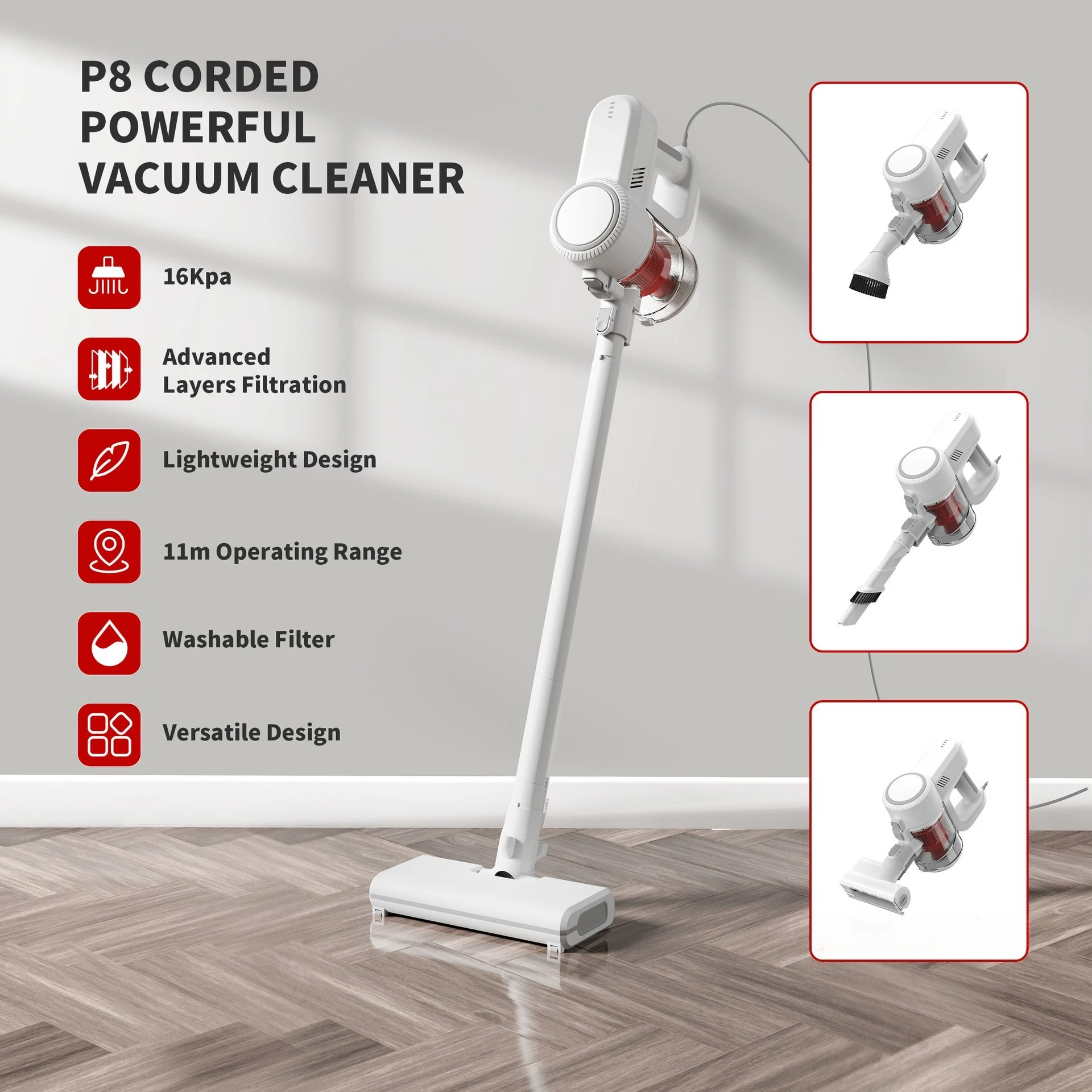 Corded Powerful Vacuum Cleaner For Car Floors & Carpets Home Pet Hair Multifunctional Handheld Vacuum Cleaner Household