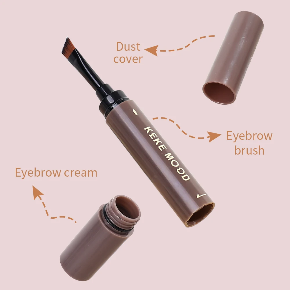 Wasserdichter Augenbrauen-Cremes tift mit Pinsel Make-up natürlichen matten Kontur Eyeliner liegend Seidenraupen gel nicht verschmieren Einstellung Augenbrauen