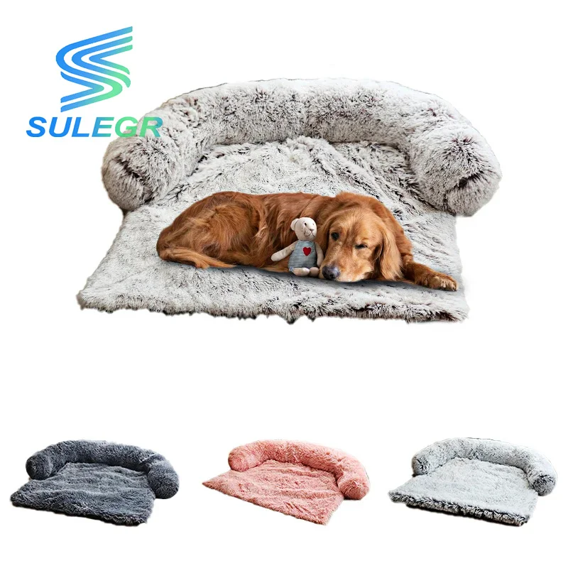 

SULEGR Removable Plush Pet Dog Bed Sofa For Large Dogs House Mat Kennel Winter Warm Cat Bed Pad Washable Dog Cushion Blanket