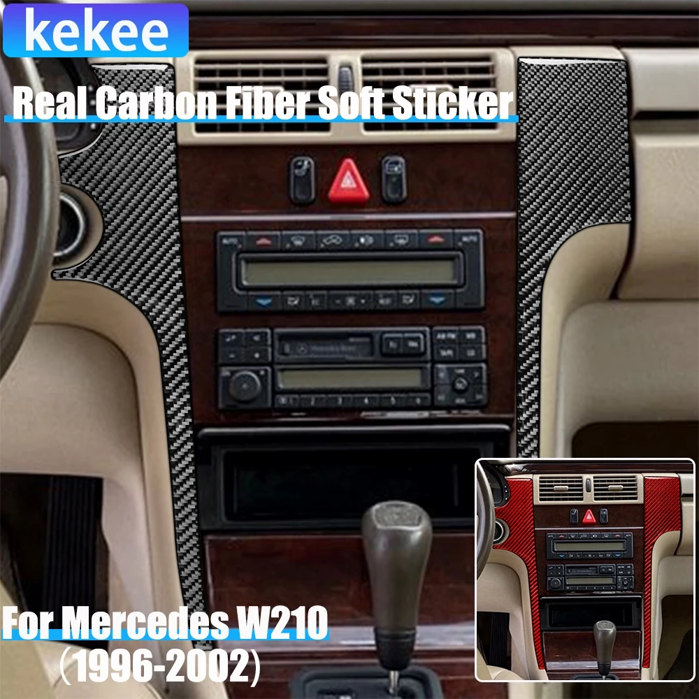 

Автомобильные аксессуары из углеродного волокна, боковая крышка центральной консоли, мягкая наклейка для Mercedes W210 E Class 1996, 1997, 1998, 1999, 2000, 2001, 2002,