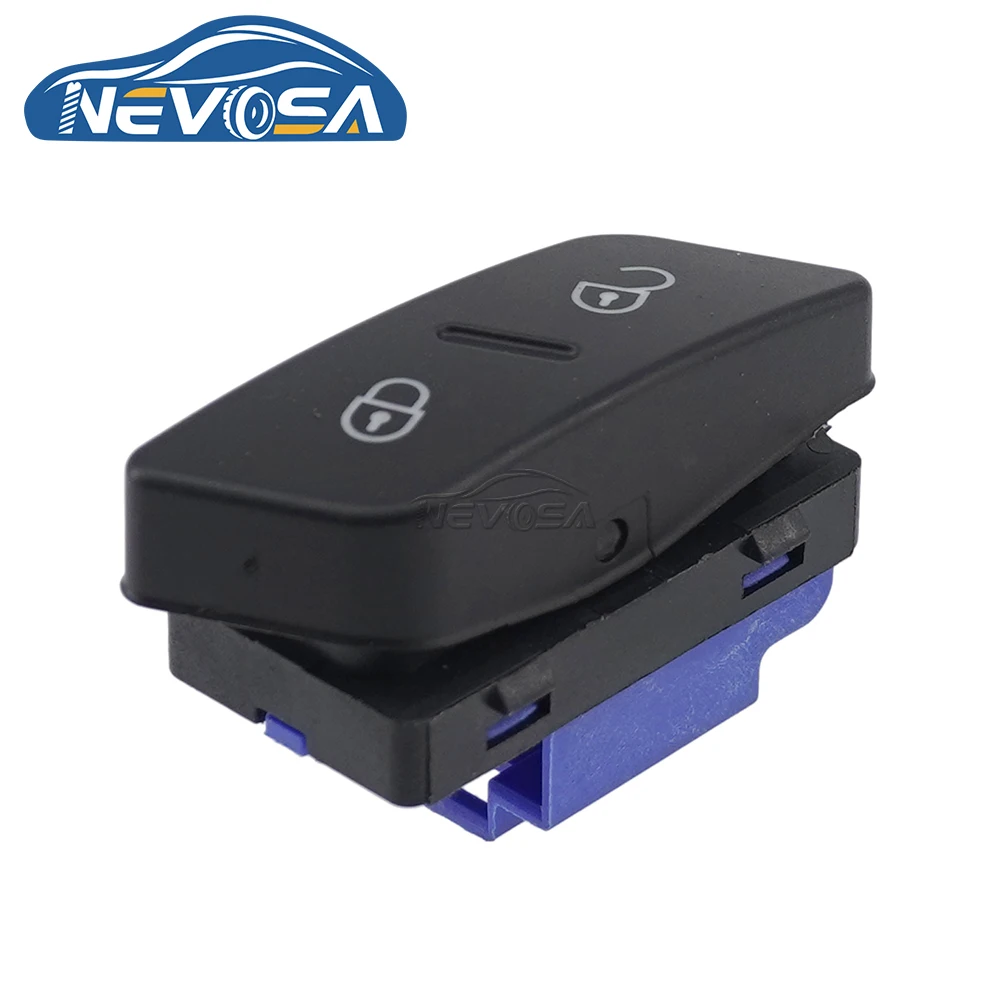 NEVOSA 1K0962125B For VW 5 MK5 2004 2010 New Car Door Lock Control Switch Single Button Blue Base 1K0962125B 1K0962125 1KD962125