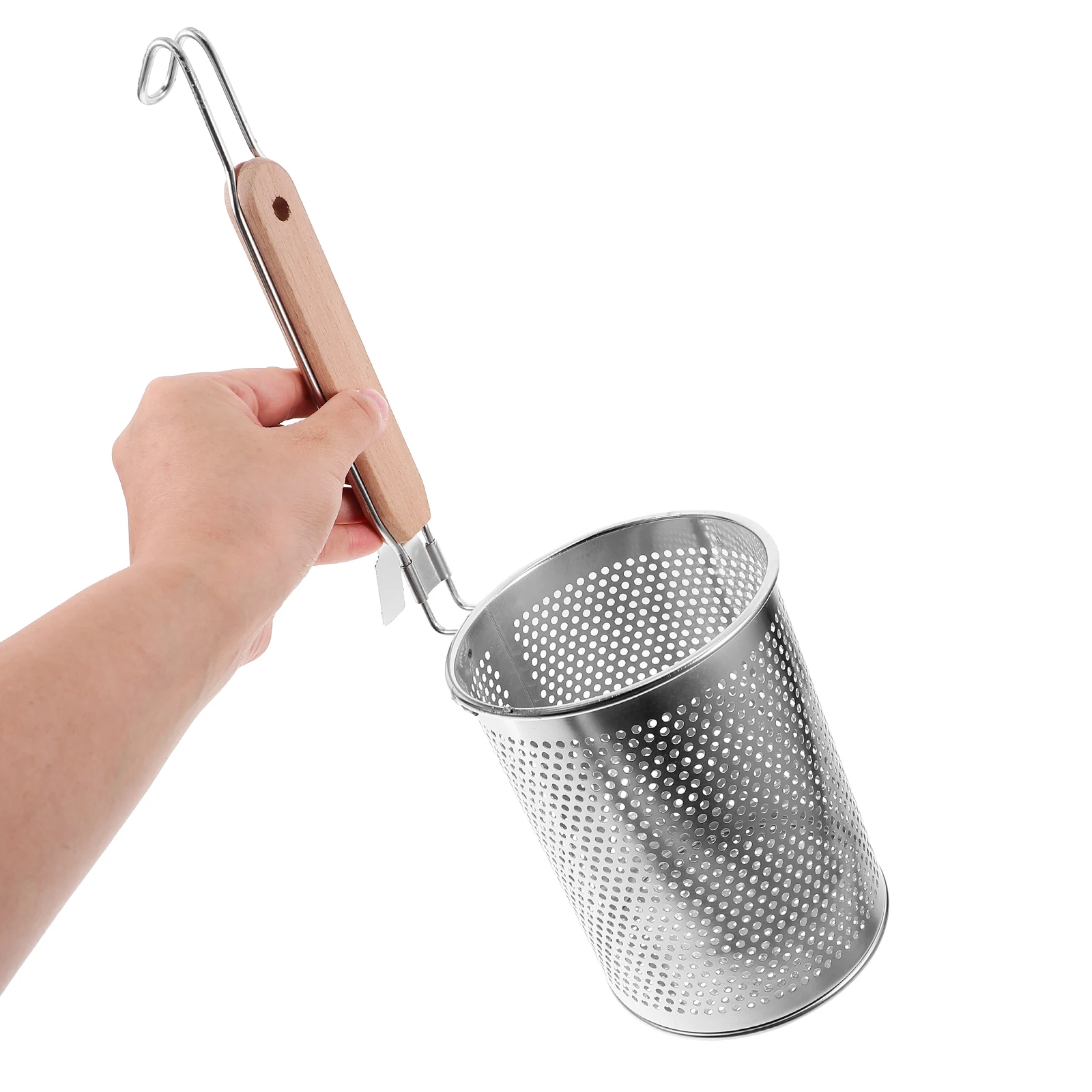 

2pcs Stainless Steel Colander Basket Long Handle Fine Mesh Household Pasta Basket Cooking Filter Spoon Kitchen Cooking Strainer