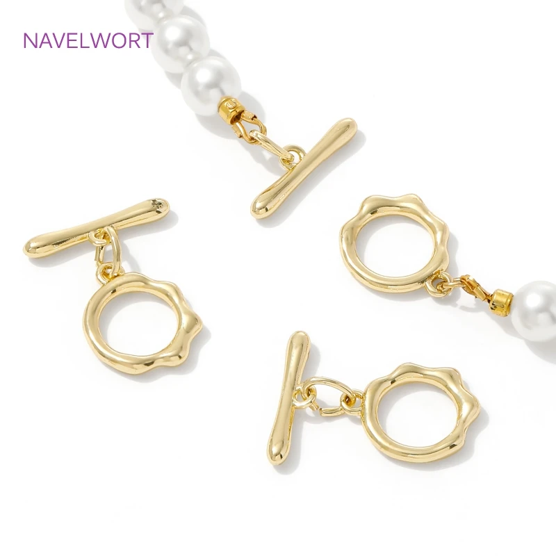 Multi Styles 18K Gold Plated Toggle Clasps For Jewelry Making,Brass Bracelet Connector Clasps,DIY Bracelet Jewelry Findings image 5