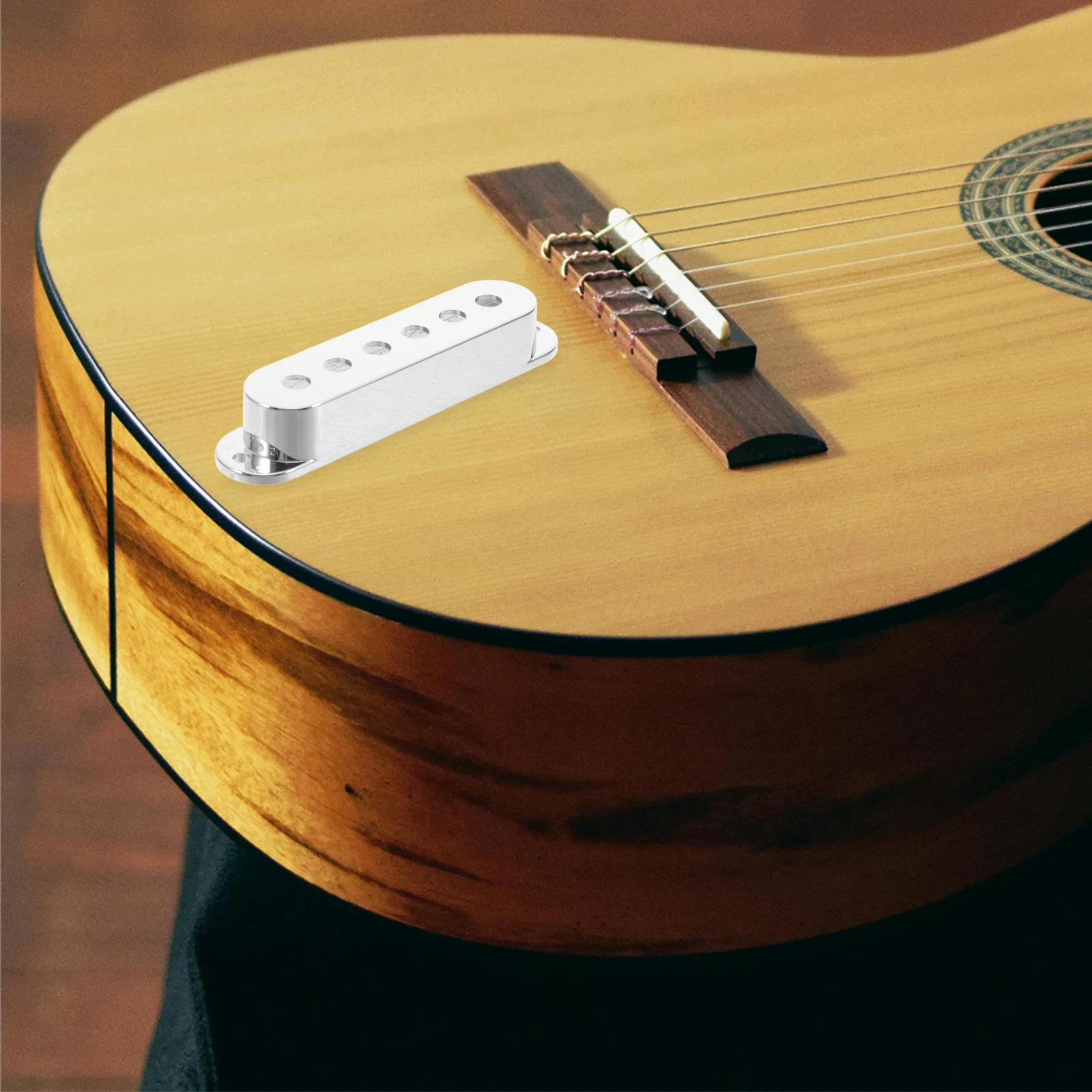 

Electric Guitar Pickup Covers Single Coil Open Design Silver Protective Shield Enhances Sound Quality Easy Installation Musical