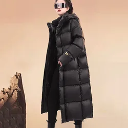 Overcoat 2025 Winter Fashion Warm Hooded White Duck Down Down Jacket High Quality Temperament Women Down Jacket Women Top H122