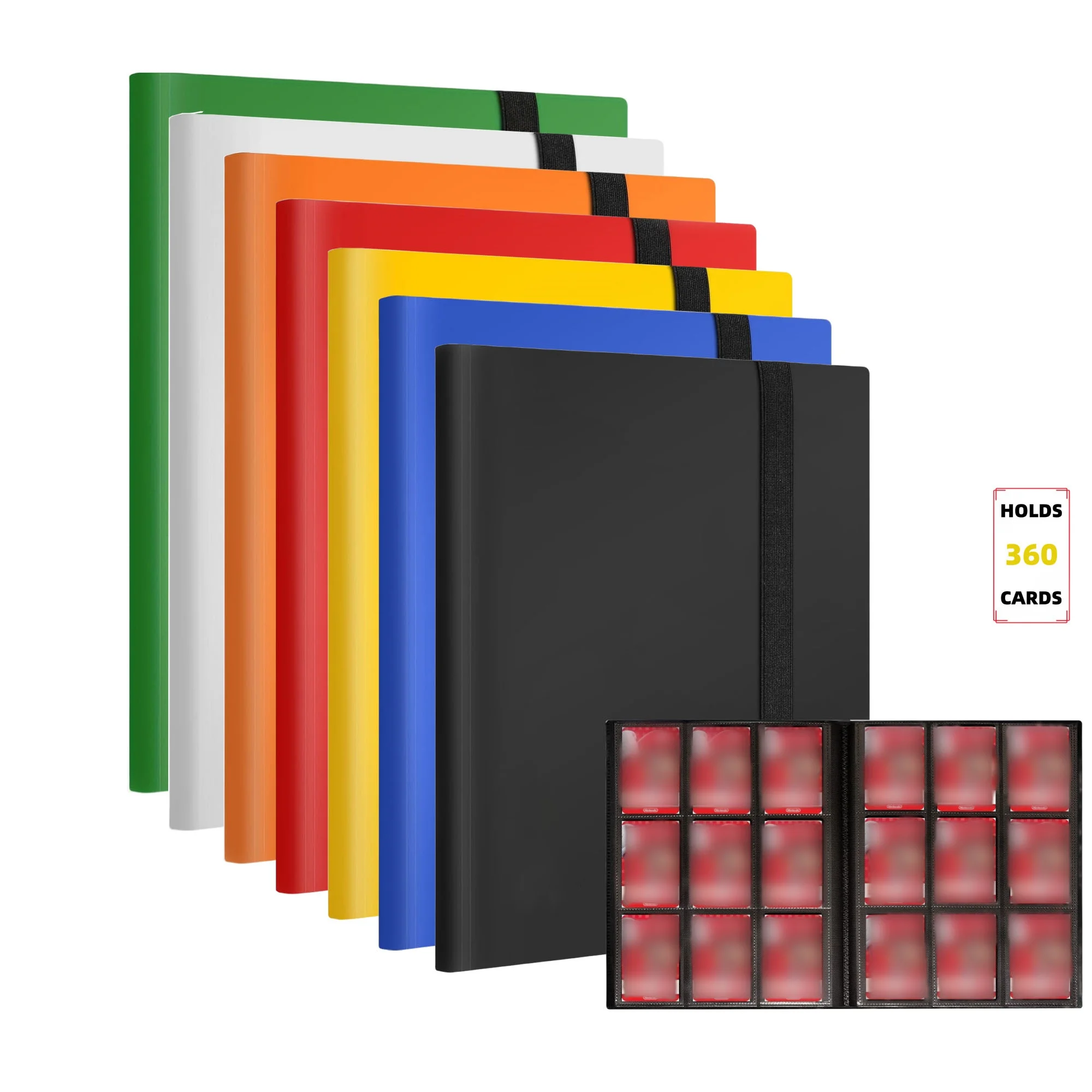 Großkapazitäts-Sammelmappe mit 9 Taschen für 360 Karten – Ideal für Spielkarten, Sportkarten und Prominenten-Karten