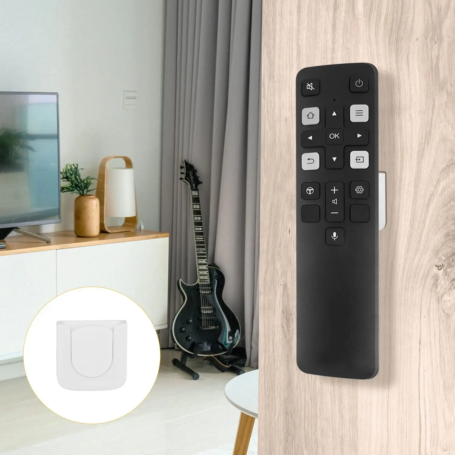 Remote Control Magnetic Hook with Strong Adhesive Suction Cup Wall Mounted TV and Air Conditioning Remote Control Storage Rack W