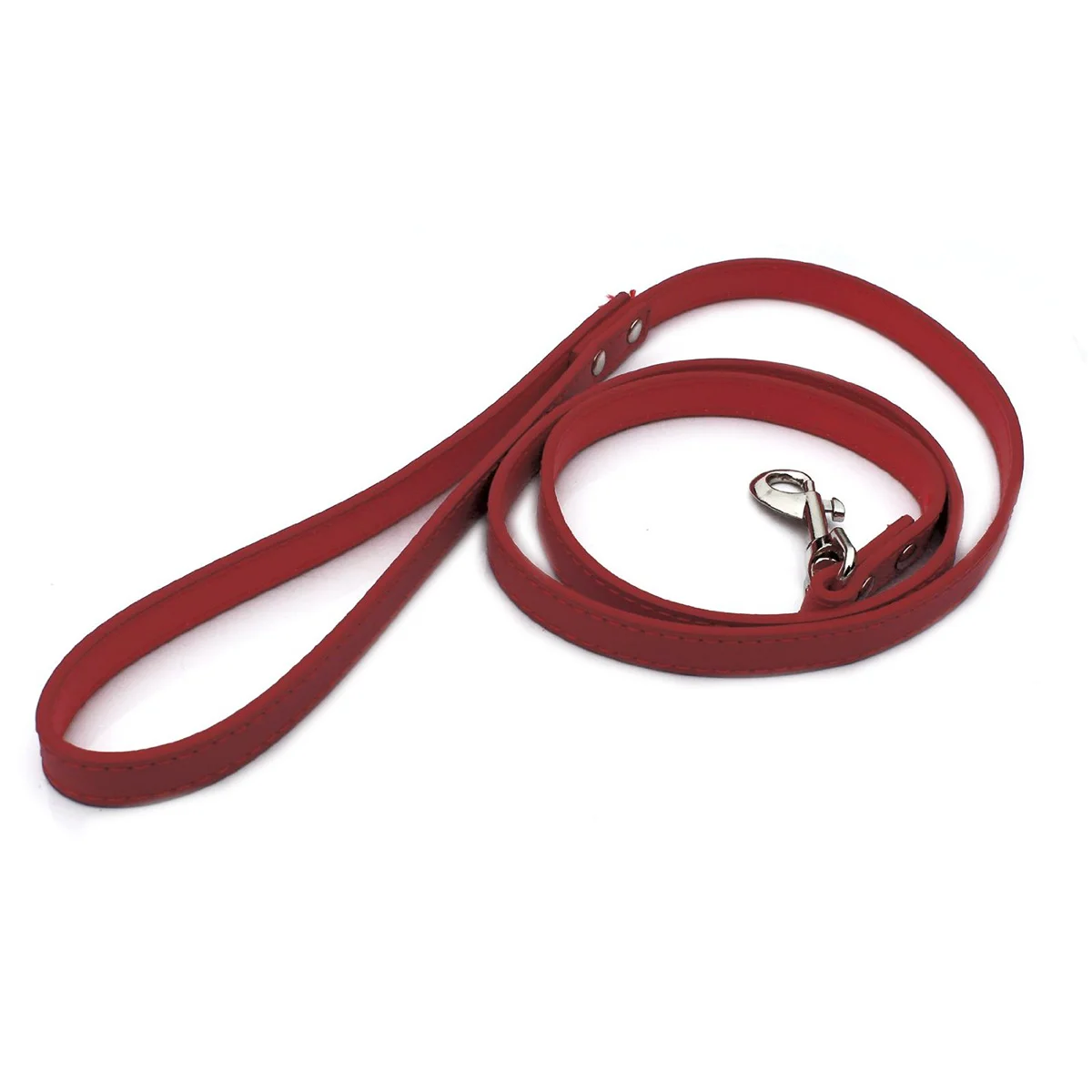

Pet Leash Red Durable PU Cat Puppy Lead Alloy Buckle D-Ring Comfortable Design 130cm PU Pet Leash Puppy Lead