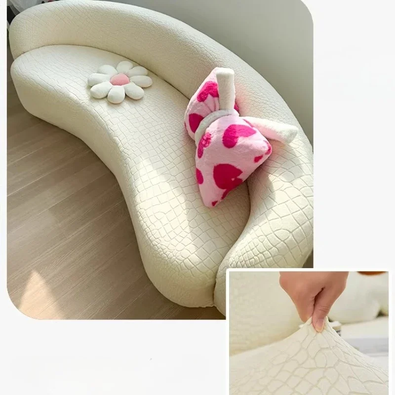Sleek Slipcover for Curved Sofa Textured Stretch Couch Modern Cover Cloud Sectional Sofa Protector Furniture Protective Cover