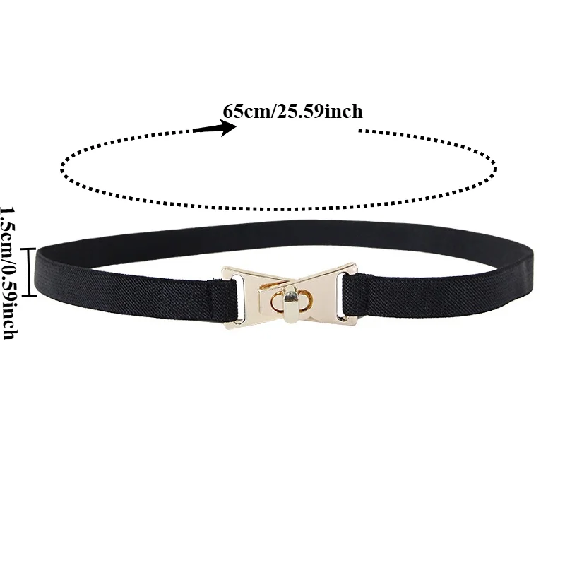 Fashionable Stretchable Versatile Slim Waist Belt Elegant and Minimalist Perfect for Dresses and Jackets Women’s Black Belt