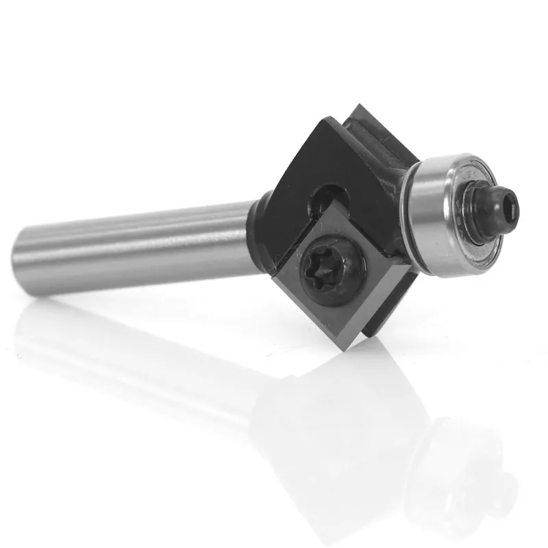 Imagem -03 - Oblíqua Angle Router Bit mm Haste com Rolamento Escultura em Madeira Fresa Ferramentas para Carpintaria Arredondamento de Canto Moinho Final 45 Graus