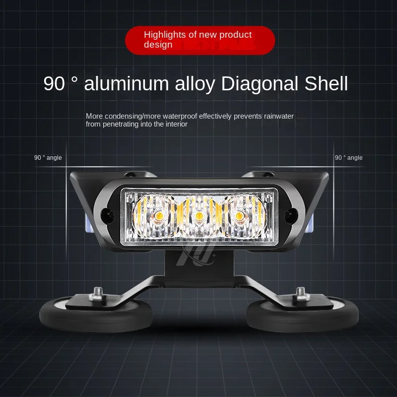 Nowa światło na zderzak 4-częściowa 4-częściowa lampa ostrzegawcza na dachu światło stroboskopowe z kolbą