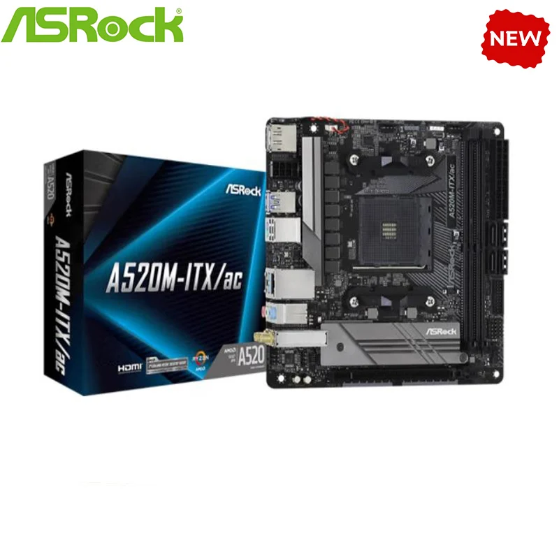 NEW A520i For ASROCK A520M-ITX/ac Micro ATX For AMD A520 A520M DDR4 support R7 R5 5600G 5900 desktop CPU Socket AM4 Motherboard