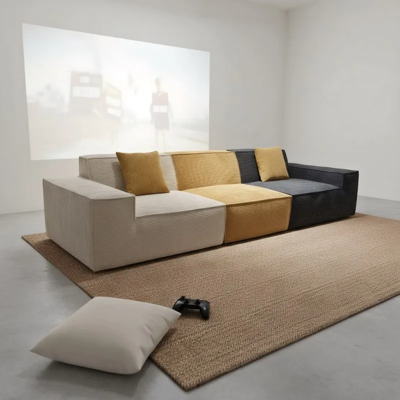 Luxury Compressed L Shape Corner Sofa - Modern Sectional Fabric Sofa Set  for Home Living Room Hotels High-Quality Furniture