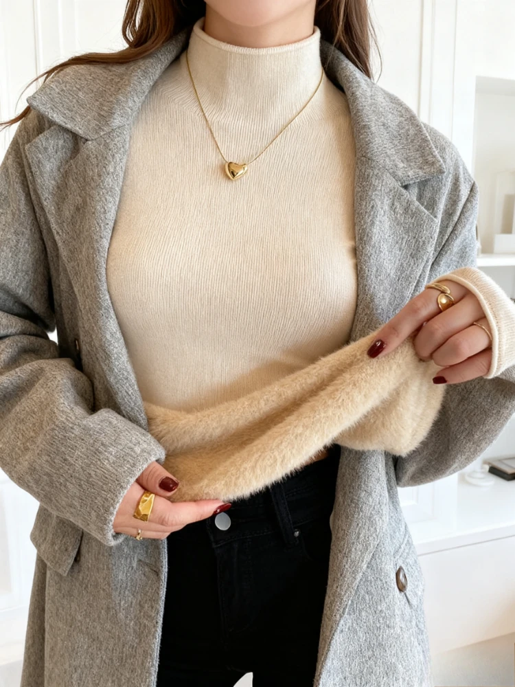 

New Autumn Winter Women's Clothes Long Sleeve Women Sweater Fashion Thicken Pullovers Knitted Office Lady Cozy Sweaters