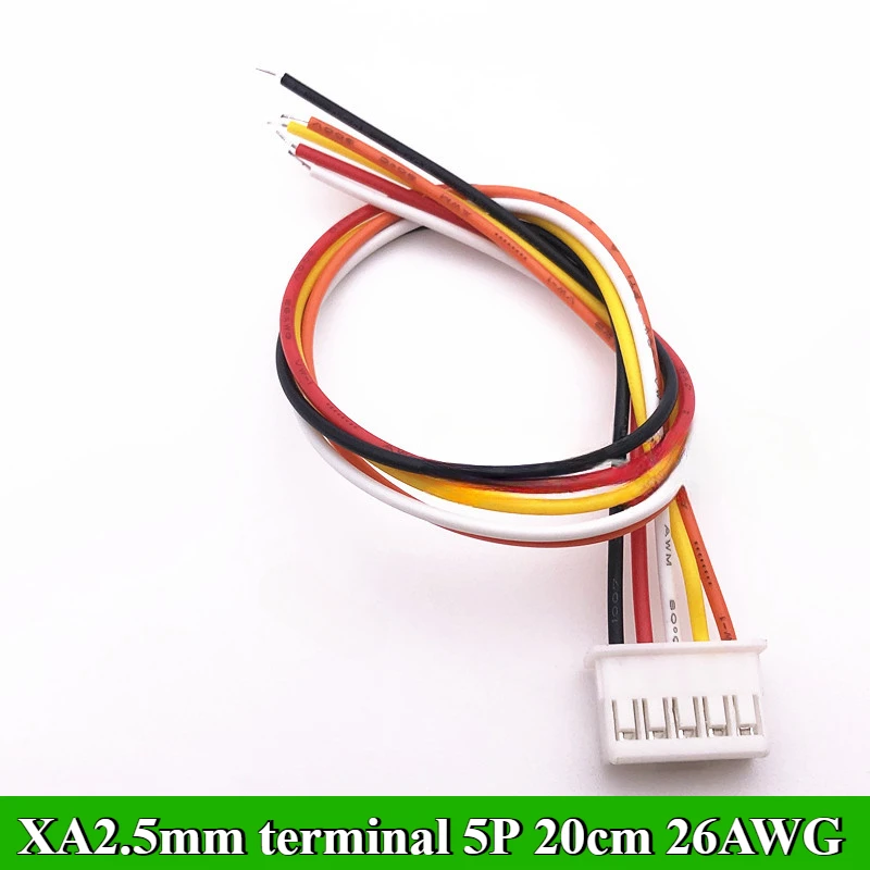 XA2.5mm Single Head With Lock Buckle Pitch 2.5mm Terminal Wire 2P/3P/4P/5P/6P Wire Length 20cm 26AWG Electronic lLine Connector