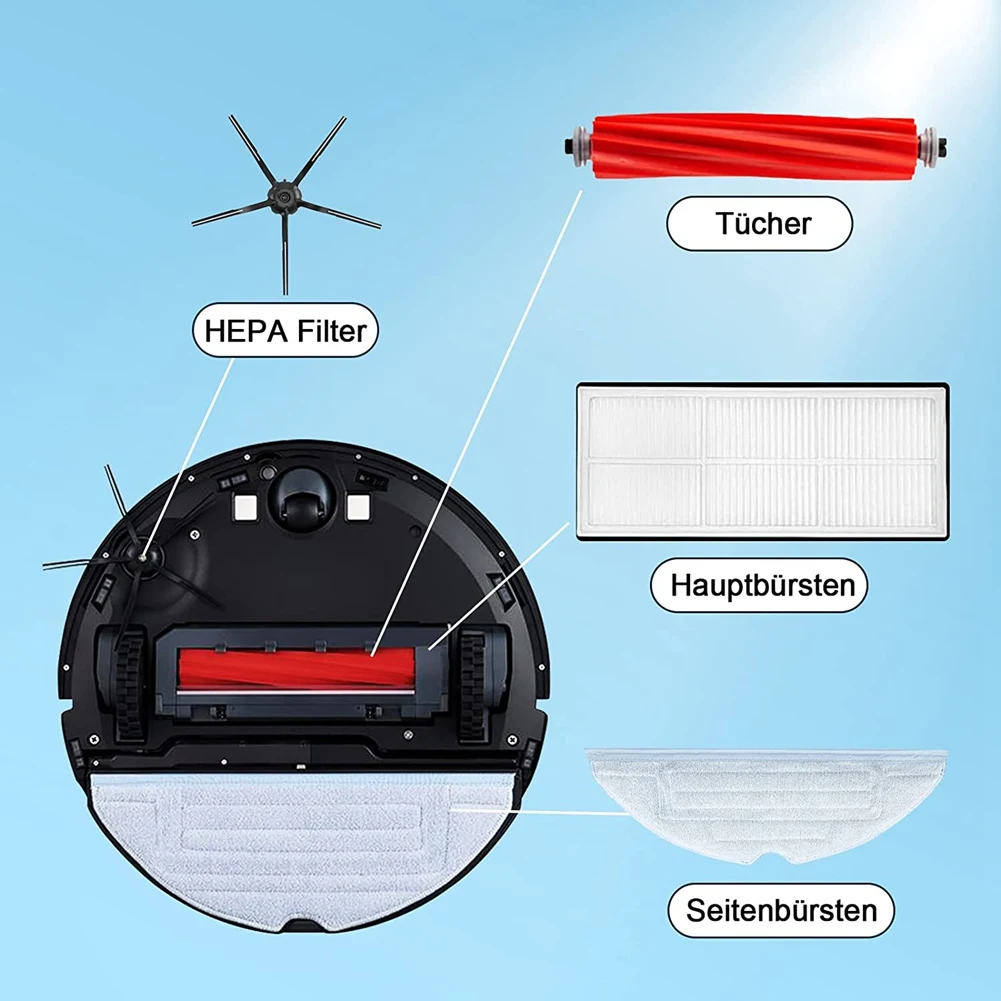 ملحقات المكنسة الكهربائية ، فرشاة الأسطوانة ، فرش جانبية ، فلتر ، منصات ممسحة ل S7 ، T7 ، T7S