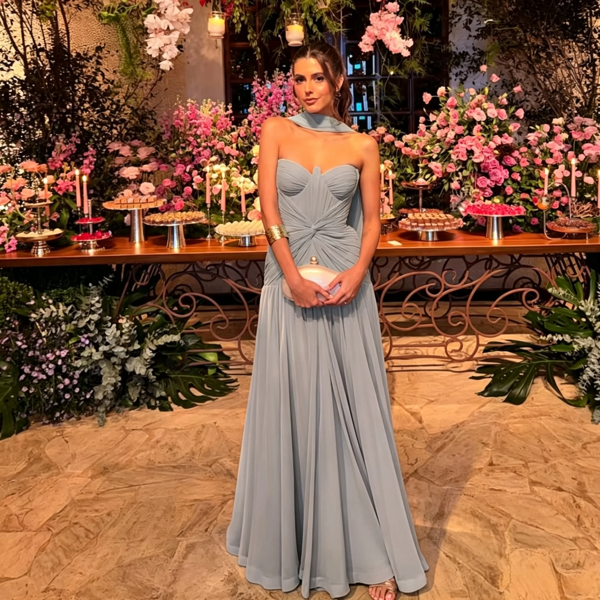 Chiffon Ärmellose Ballkleider 2026 Sweetheart Meerjungfrau Abendkleid Lange Roben Robe De Soirée Maßanfertigung ﻿ – Detail 12