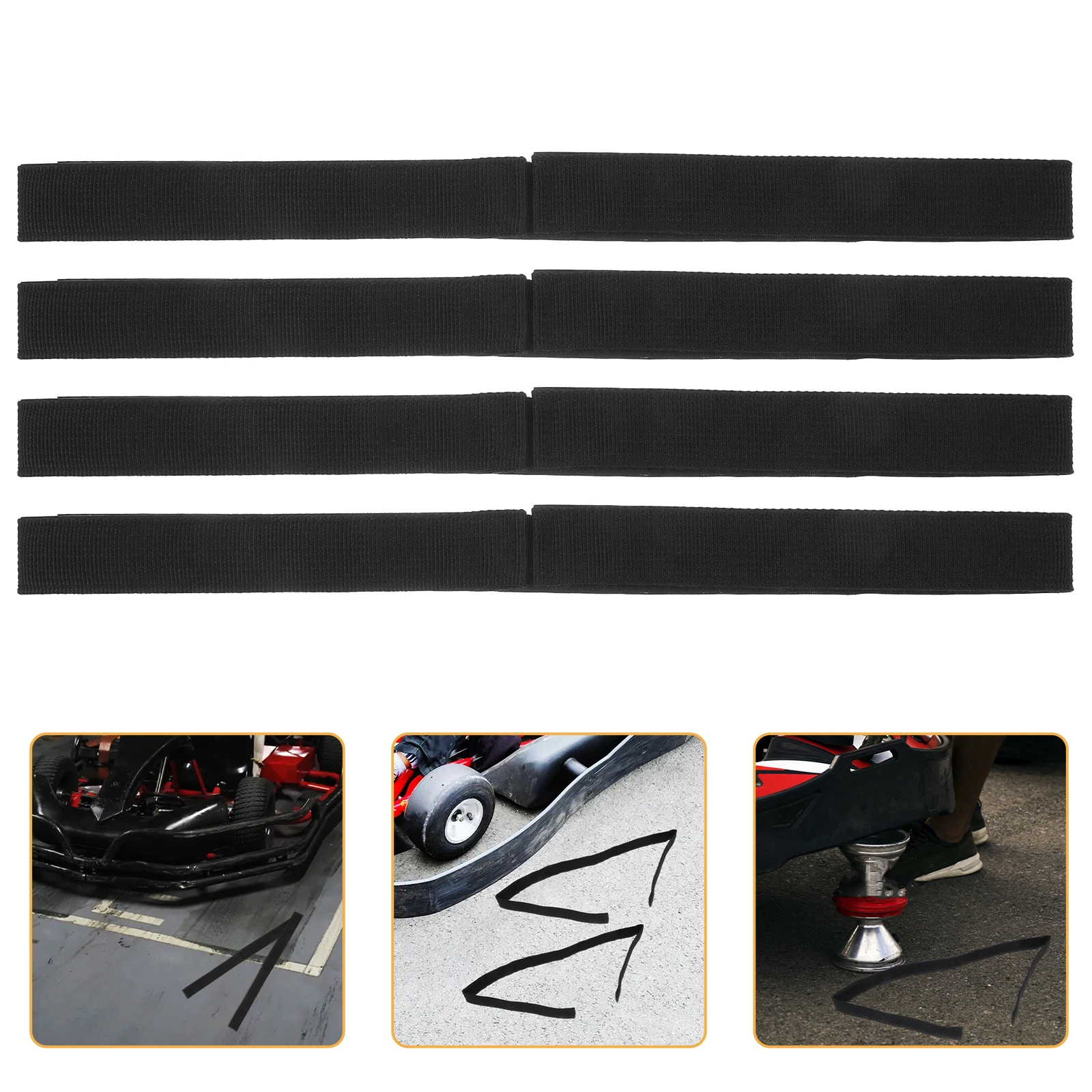 

4pcs Hoverboard Kart Webbing Straps Adjustable Scooter Seat Fastening Cable 25 X 700Mm Black Nylon Tie Down Strap For Scooters